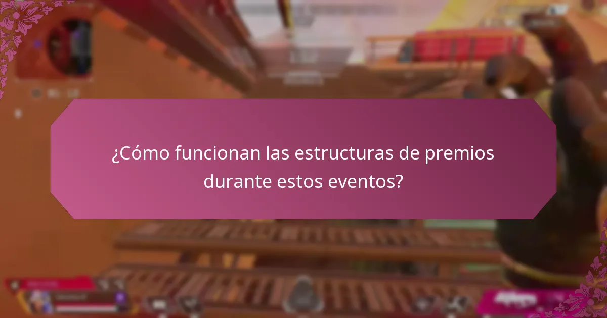 ¿Cómo funcionan las estructuras de premios durante estos eventos?