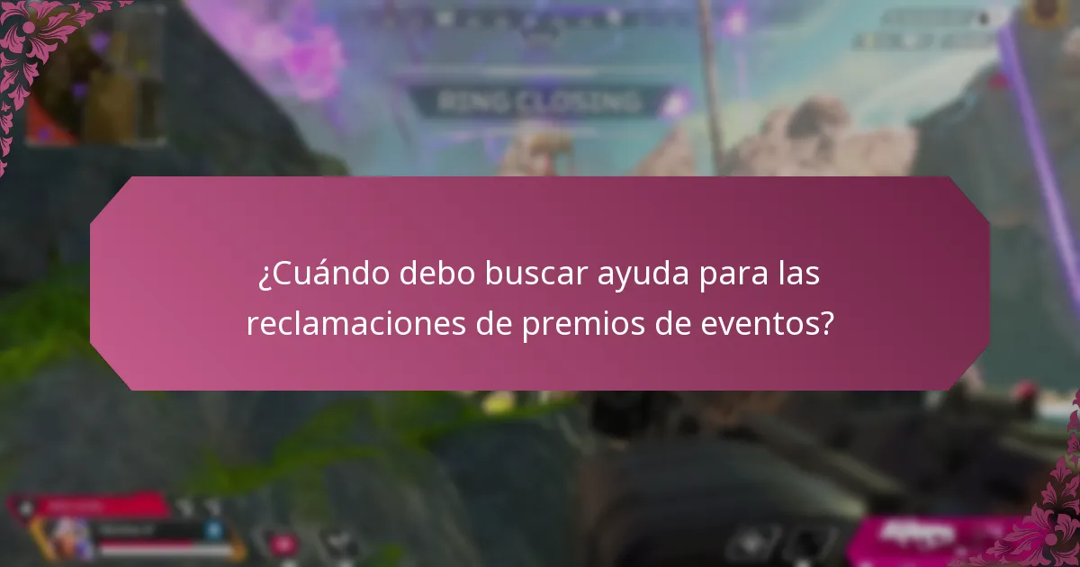 ¿Qué herramientas de solución de problemas pueden ayudar con las reclamaciones de premios de eventos?