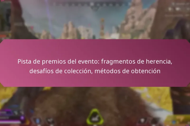 Pista de premios del evento: fragmentos de herencia, desafíos de colección, métodos de obtención